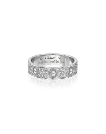 Cartier Love Ring Pave Diamonds 18K White Gold
